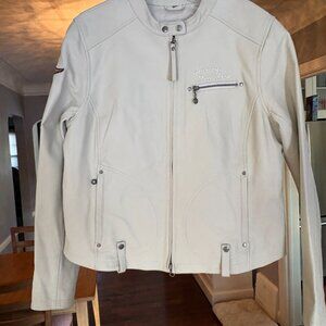 Preowned Women's Harley Davidson Ivory Moto Jacket. Size XL